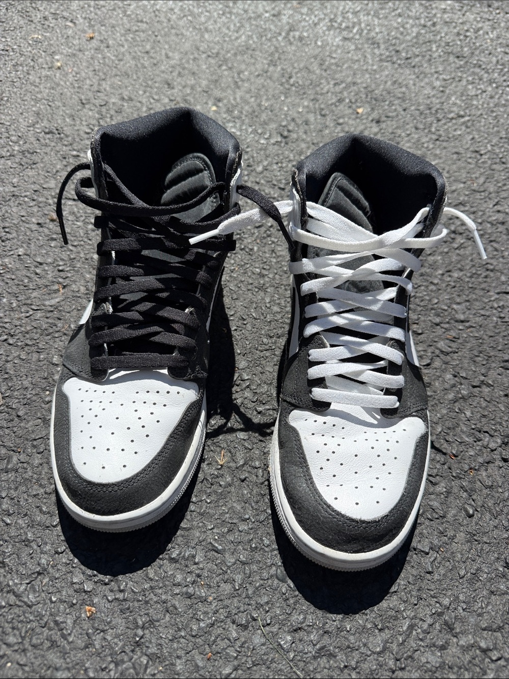Nike Air Jordan Two-Tone Black and White High-Top Sneakers